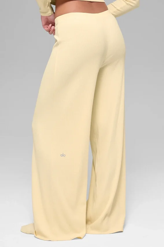 Pantaloni dritti Dreamlight a vita media - Giallo candela