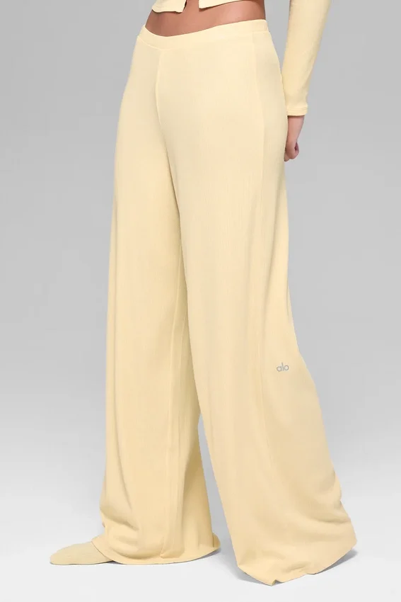 Pantaloni dritti Dreamlight a vita media - Giallo candela