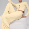 Pantaloni dritti Dreamlight a vita media - Giallo candela