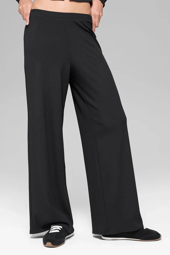 Pantaloni dritti Dreamlight a vita media - Nero