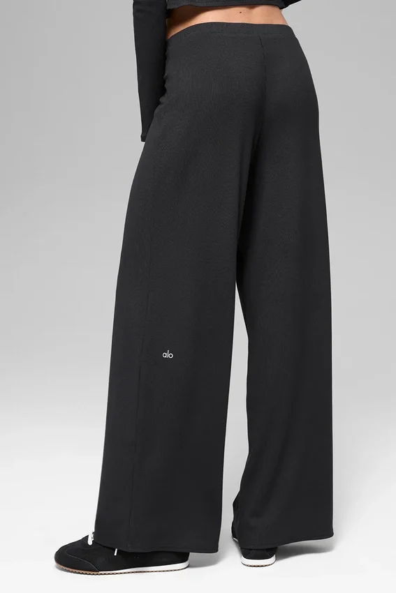 Pantaloni dritti Dreamlight a vita media - Nero