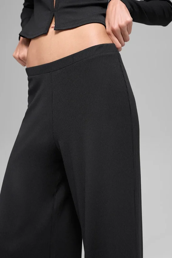 Pantaloni dritti Dreamlight a vita media - Nero