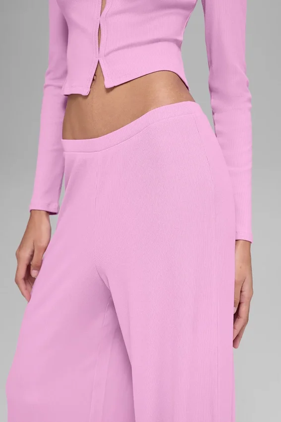 Pantaloni dritti Dreamlight a vita media - Rosa Candy Heart
