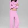 Pantaloni dritti Dreamlight a vita media - Rosa Candy Heart