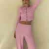 Pantaloni dritti Dreamlight a vita media - Rosa Candy Heart