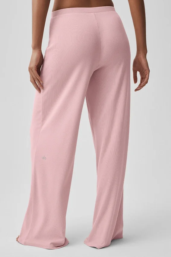 Pantaloni dritti Dreamlight a vita media - Rosa vintage