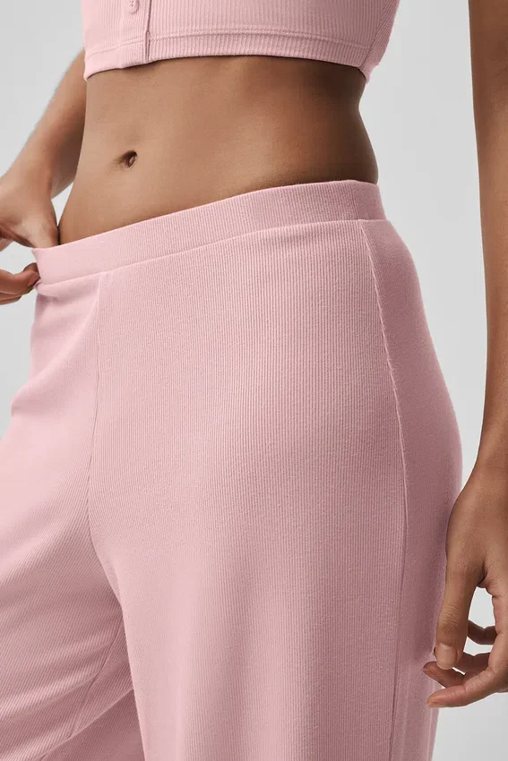 Pantaloni dritti Dreamlight a vita media - Rosa vintage