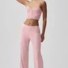Pantaloni dritti Dreamlight a vita media - Rosa vintage