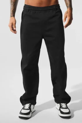 Pantaloni Edition in similpelle a gamba dritta - Nero