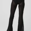 Pantaloni Flicker High-Waist in rete - Nero