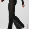 Pantaloni Flicker High-Waist in rete - Nero