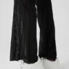 Pantaloni Flicker High-Waist in rete - Nero