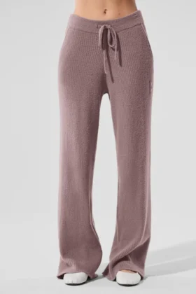 Pantaloni High-Waist e gamba larga effetto maglione "Snuggle up" - Fungo