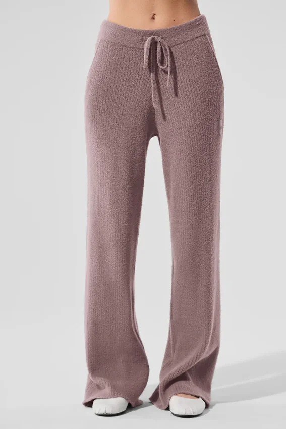 Pantaloni High-Waist e gamba larga effetto maglione "Snuggle up" - Fungo