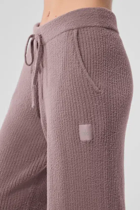Pantaloni High-Waist e gamba larga effetto maglione "Snuggle up" - Fungo