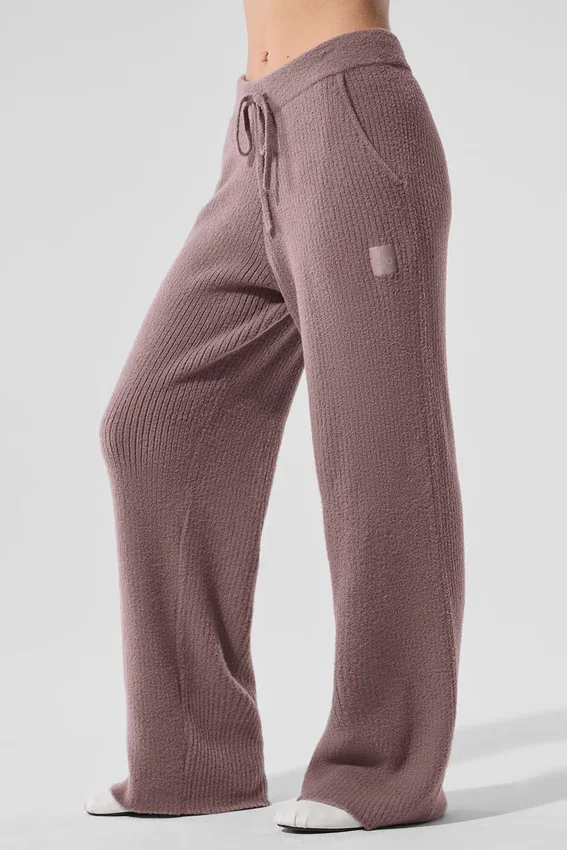 Pantaloni High-Waist e gamba larga effetto maglione "Snuggle up" - Fungo
