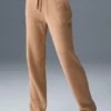 Pantaloni High-Waist e gamba larga "Snuggle Up" - Colore Mandorla Tostata