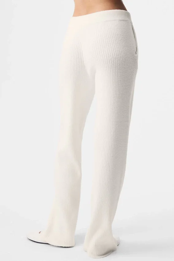 Pantaloni High-Waist e gamba larga Snuggle up Maglione - Avorio