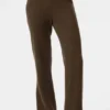 Pantaloni High-Waist in cashmere con trama a nido d'ape morbida - Espresso