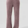 Pantaloni High-Waist in cashmere con trama a nido d'ape morbida - Grigio fungo melange