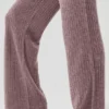 Pantaloni High-Waist in cashmere con trama a nido d'ape morbida - Grigio fungo melange
