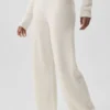 Pantaloni High-Waist in lana e cashmere a gamba larga - Avorio
