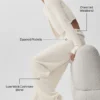 Pantaloni High-Waist in lana e cashmere a gamba larga - Avorio