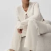 Pantaloni High-Waist in lana e cashmere a gamba larga - Avorio