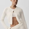 Pantaloni High-Waist in lana e cashmere a gamba larga - Avorio