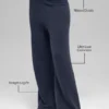 Pantaloni High-Waist in lana e cashmere a gamba larga - Blu navy
