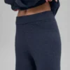 Pantaloni High-Waist in lana e cashmere a gamba larga - Blu navy