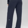 Pantaloni High-Waist in lana e cashmere a gamba larga - Blu navy
