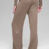 Pantaloni High-Waist in lana e cashmere a gamba larga - Chai Latte