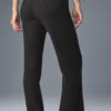 Pantaloni High-Waist in morbido cashmere a trama a nido d’ape - Grigio scuro melange