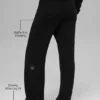 Pantaloni High-Waist in morbido cashmere a trama a nido d’ape - Nero