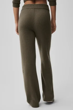 Pantaloni High-Waist New Class a gamba larga in misto lana e cashmere – Olive Tree