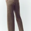 Pantaloni High-Waist Northstar in cashmere a gamba dritta - Alpine Cocoa Heather