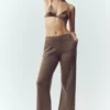 Pantaloni High-Waist Northstar in cashmere a gamba dritta - Alpine Cocoa Heather