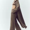 Pantaloni High-Waist Northstar in cashmere a gamba dritta - Alpine Cocoa Heather