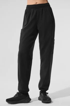 Pantaloni in pile polare Wintry Mix - Nero