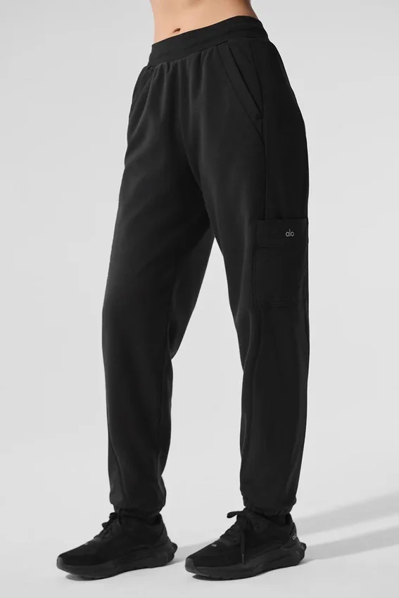 Pantaloni in pile polare Wintry Mix - Nero