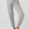 Pantaloni Jet Set in cashmere High-Waist - Grigio tortora melange