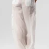 Pantaloni jogger a gamba larga Sheer Game Time - Bianco