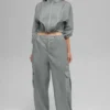 Pantaloni jogger a gamba larga Sheer Game Time - Grigio lunare