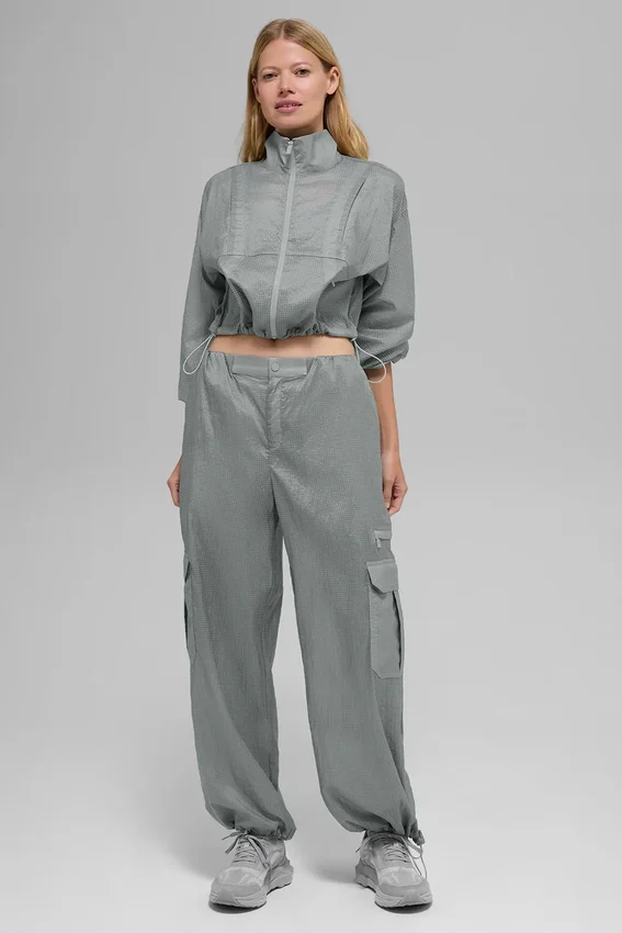 Pantaloni jogger a gamba larga Sheer Game Time - Grigio lunare