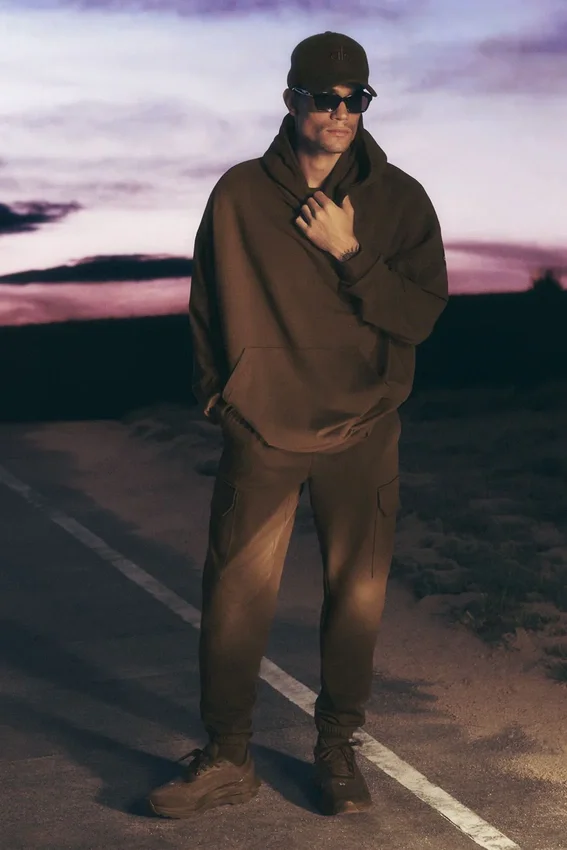 Pantaloni jogger in pelle scamosciata Edition - Espresso