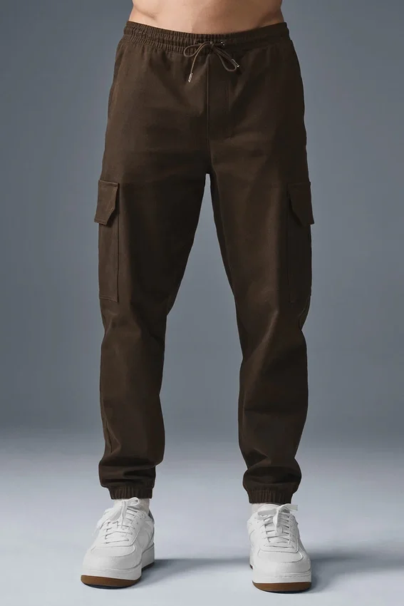 Pantaloni jogger in pelle scamosciata Edition - Espresso