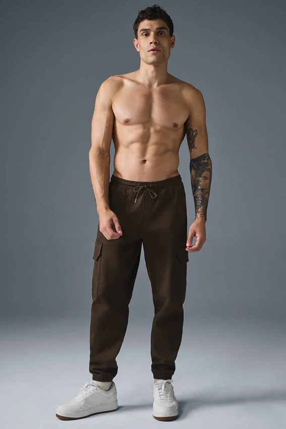 Pantaloni jogger in pelle scamosciata Edition - Espresso