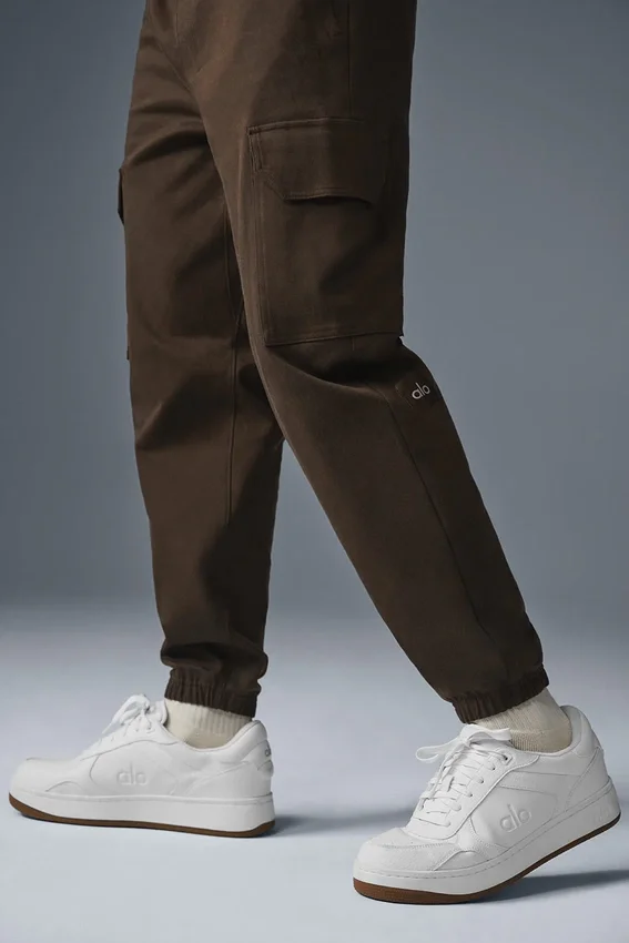 Pantaloni jogger in pelle scamosciata Edition - Espresso
