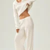 Pantaloni Northstar in cashmere High-Waist e gamba dritta - Avorio